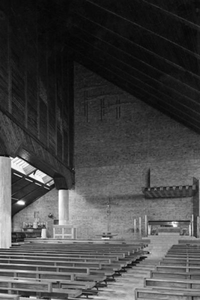 Brutalist Interior of Our Lady of Good Counsel Church, Dennistoun, Glasgow.